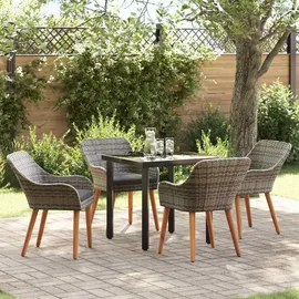 vidaXL Garten Essgruppe 5-tlg. Grau