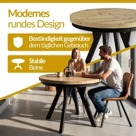 alpi möbel Runder Esstisch 80 x 77 x 80 cm weiß