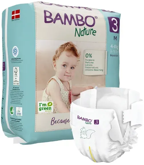 Babywindeln Abena Bambo Nature Windeln 4-8 kg Größe 3 28 Stück, die neue Generation umweltfreundlicher Windeln