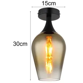 meineWunschleuchte Kleine LED Deckenleuchte für Wohnzimmer Lampenschirm Glas, Ø15cm