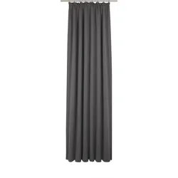Vorhang WIRTH "Newbury", grau, B:130cm H:335cm, Baumwolle, Polyester, Gardinen, nach Maß