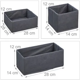 Relaxdays Schubladen Organizer 6er Set Grau