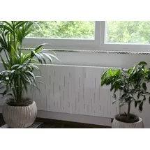 Szagato Heizkörperverkleidung Rain (B x L: 20 x 60 cm, Stahl, Weiß, Glänzend, 1 Stk.)
