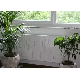 Szagato Heizkörperverkleidung Rain (B x L: 20 x 60 cm, Stahl, Weiß, Glänzend, 1 Stk.)