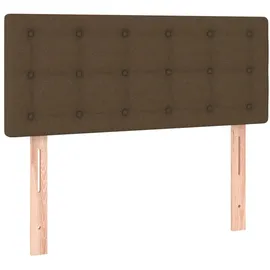 vidaXL Boxspringbett mit Matratze & LED Dunkelbraun 90x200 cm Stoff