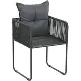 vidaXL Gartenstuhl 51,5 x 51,5 x 67 cm schwarz 2 St.
