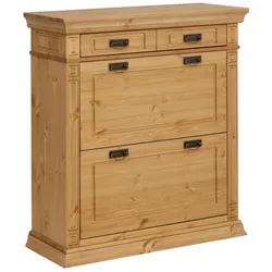 Schuhkommode HOME AFFAIRE "Vinales", beige (natur geölt), B:96cm H:105cm T:39cm, Sideboards, Breite 96 cm aus massiver Kiefer