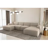 kaiser möbel Ecksofa U-Form Siena mit Stoff Artico Beige - Beige