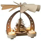 Holz-Glas-Design HGD Pyramide Winterkinder 16 x 12 x 19 cm