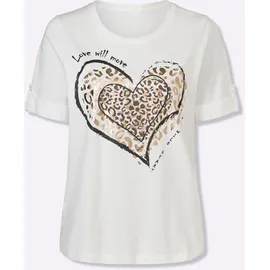 Classic Basics Sieh an! Kurzarm-Shirt in ecru-goldfarben | Gr.: 48
