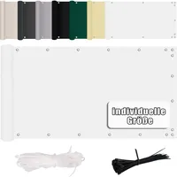 MENGH Balkon Sichtschutz 120x600cm, Balkon Sichtschutz, Windschutz Sonnenschutz, mit Ösen, Nylon Kabelbinder und Kordel für Gartenzaun Balkonzaun Weiß