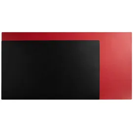 Exacompta Schreibunterlage Home Office aus zweifarbigem Kunstleder (Polyurethan) Rot, Schwarz 40 x 80 cm