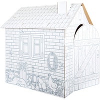 Legler Small foot 10015 - Spielhaus Häuschen aus Bastelkarton zum Bemalen, Pappe, Höhe 88cm, creative&fun