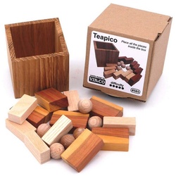 ROMBOL Denkspiele Spiel, 3D-Puzzle Teapico – sehr schwieriges Puzzle bestehend aus 18 Teilen, Holzspiel