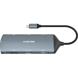 Canyon DS-15 Dockingstation (USB C), Dockingstation + USB Hub, Grau