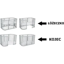 Waldin 7in1 mit Matratze, Grau - Grau