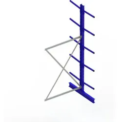 Meta Kragarmregal Anbau IPE120 doppelseitig 3000 x 1300 x 1000 mm Enzianblau + 10 Armen je Ständer