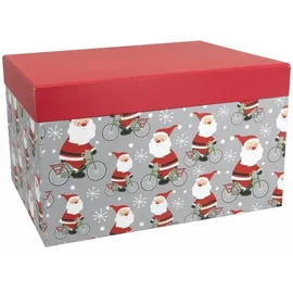 IDENA 30350 - Geschenkboxen Santa auf Fahrrad, 2 Stück, Geschenkschachteln, Geschenkverpackung