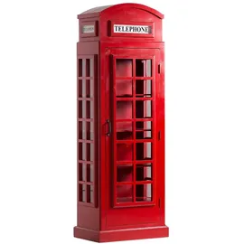 Woodkings Vitrine Telefonzelle Rot Glasschrank I London Schrank I Glasschrank I Barschrank I Bücheregal I Unikat