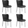 Tectake Polsterstuhl Tessa Webstoff schwarz 4er Set