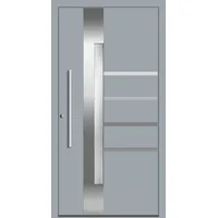 Aluminium Haustür nach Maß "ALEXANDRA" 60 mm RC2 Fenstergrau RAL 7040 beidseitig innen öffnend DIN links