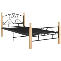 vidaXL Bettgestell Schwarz Metall 100x200 cm