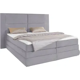Collection AB Boxspringbett COLLECTION AB "Copenhagen", grau (lightgrau), B:231cm L:215cm, Holzwerkstoff, Spanplatte, Komplettbetten, Boxspringbett, inklusive Bettkasten, Topper, wahlweise mit LED-Beleuchtung