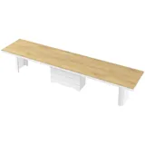 designimpex Esstisch Design Tisch HE-444 Eiche Natur - Weiß Hochglanz XXL ausziehbar beige