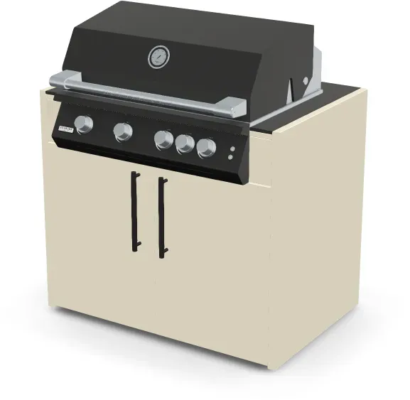 Brabura Fusion 400 RM Modul | Neustes Edelstahlmodell - Nero Zimbabwe / Perle Blanche / Matt schwarzer Griff