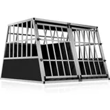 CADOCA Hundetransportbox XXL 97 x 90 x 70 cm Silber