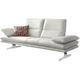 W.Schillig 2-Sitzer "broadway, Designsofa mit tollem Sitzkomfort, Breite 216cm", weiß (weiß z59), B:216cm H:94cm T:96cm, Longlife Xtra-Leder Z59: Glattleder mit modischer Prägung.