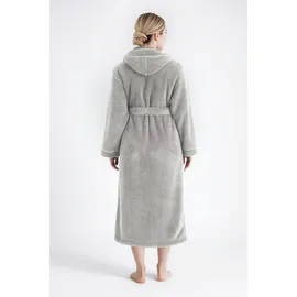 MY HOME Unisex-Bademantel MY HOME "Lillou, ideal für Sauna & Spa, Hotelbademantel, Morgenmantel" Gr. L, grau, L:125cm, Microfaser, Hausmäntel, kuschelig weicher Fleece, plüsch, für Damen und Herren, XS-3XL, Topseller