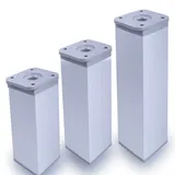Stahlia Möbelfüße verstellbar quadratisch 180mm (10 Stück) Chrom Matt 40x40mm Füße für Möbel Möbelerhöhung Schrankfüsse Möbelbeine Schrankbeine