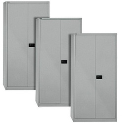 AKTION: 3 BISLEY Stahlschränke Universal E782A04355P3 silber 91,4 x 40,0 x 195,0 cm, aufgebaut