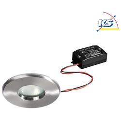 Brumberg Outdoor LED Einbau-Downlight-Set inkl. Konverter, V4A, IP65, 230V AC, 6W 3000K 510m 38°, starr, Edelstahl BRUM-38306423