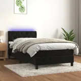 vidaXL Boxspringbett mit Matratze & LED Schwarz 80x200 cm Samt