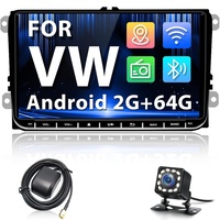 (2GB+64GB) Hikity 9 Zoll Android Autoradio für VW Golf 5 6 Polo Tiguan Touran Caddy Skoda Seat mit Navi WiFi BT RDS FM USB 1080P HD Touchscreen Autoradio Bluetooth+Rückfahrkamera+Canbus