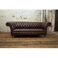 JVmoebel Chesterfield-Sofa Braune Sofa Couch Polster Sofas Couchen Stoff Textil Leder Braun, Made in Europa braun