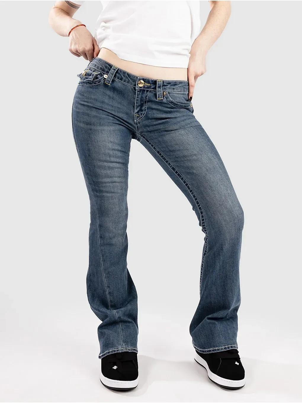 True Religion Joey Low Rise Flare Flap Jeans arabella Gr. 25