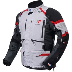 Rukka Madagasca-R Motorrad Textiljacke, schwarz-grau-rot, Größe 66 für Männer