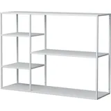 [en.casa] Standregal Isojoki 120 x 35 x 87,5 cm Metall Weiß matt