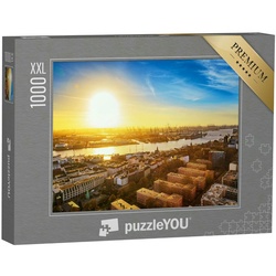 puzzleYOU Puzzle Puzzle 1000 Teile XXL „Hamburg im Sonnenaufgang“, 1000 Puzzleteile, puzzleYOU-Kollektionen Hamburg, Deutsche Städte