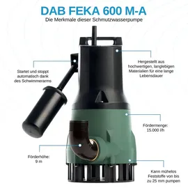 DAB Schmutzwasserpumpe FEKA 600 M-A 15.000 L/h 680W