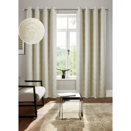 bruno banani Verdunkelungsvorhang Alessio, Ösen (1 St), verdunkelnd, Elegantes Muster, Jacquard, verdunkelnder Vorhang, blickdicht, modern beige 130 cm x 175 cm