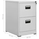 vidaXL Aktenschrank 46x62x72,5 cm Hellgrau