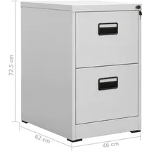vidaXL Aktenschrank 46x62x72,5 cm Hellgrau
