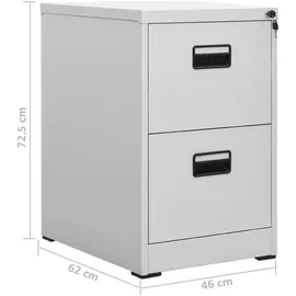 vidaXL Aktenschrank 46x62x72,5 cm Hellgrau