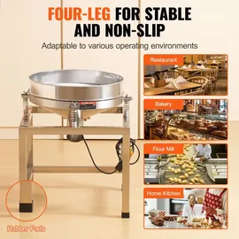 Vevor Siebmaschine, elektrisches Mehlsieb, Vibrationssiebmaschine, automatisches Sieb zum Sieben 40 + 100 Maschen, 25 W Pulversiebmaschine Vibratio... - Silber