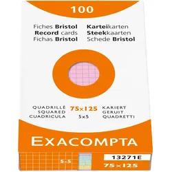 Exacompta 13271E 10x Karteikarten aus 205g holzfreiem, kalibriertem Karton. Verpackt zu je 100 Blatt. - Farben sortiert