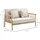 Homcom 2 Sitzer Sofa, Couch mit 2 Lendenkissen, Gepolsterter Polstersofa mit Holzrahmen, Leinenoptik, für kleine Räume, Beige